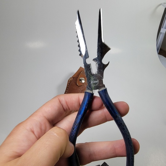 Vintage Mitchell Multi Function Fishing Pliers Leather Holster - Picture 3 of 10